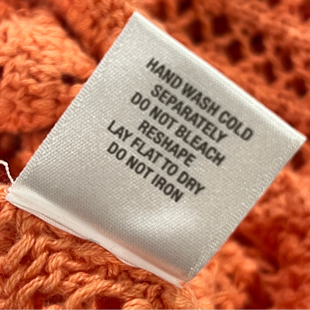 DressBarn Orange Crochet floral Sweater bohemian cottagecore style - Picture 10 of 13